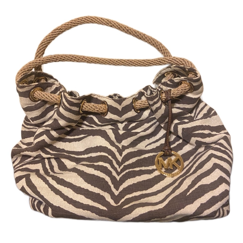 AUTHENTIC Michael Kors Marina Large Zebra Printed Tote